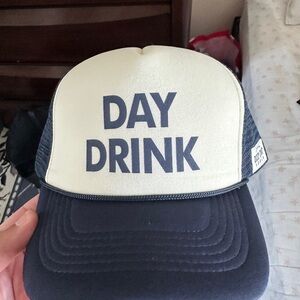 Day Drink Black and White Trucker Hat